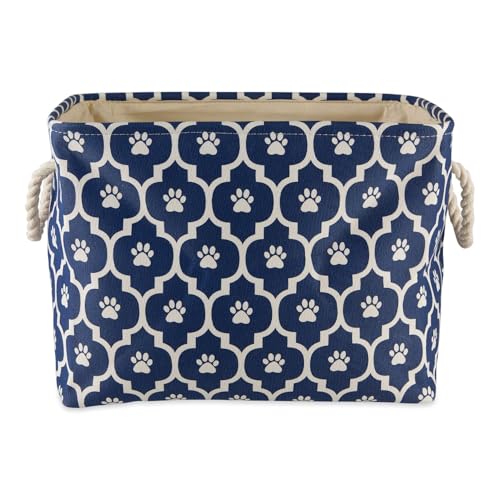 Bone Dry Pet Storage Collection Lattice Paw Print, Nautical Blue, Large Rectangle - color: Nautical Blue, size: Large Rectangle