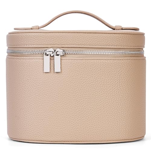 YFGBCX Makeup Bag Vanity Case with Removable Divider Travel Toiletry Bag Portable Cosmetic Bag Makeup Organizer Case - color: Nude