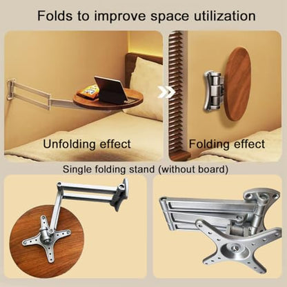 Bedside Shelf Wall Mounted Side Table Folding Brackets,Floating Nightstand Retractable Folding Hinges,Wall Mount Tea Table Bracket,Suitable for Living Room,Bedroom,Study,Bathroom,etc