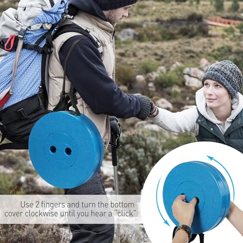 Upgraded Collapsible Stool, Portable Folding Stool with Load Capacity 500lbs for Adults, Sturdy Telescopic Seat for Camping Fishing Hiking BBQ, Blue - color: Blue