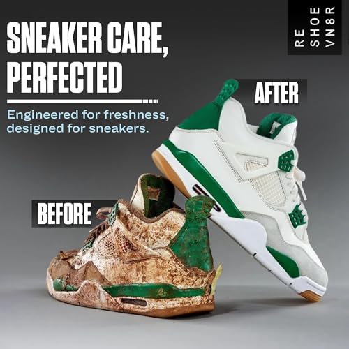 RESHOEVN8R Shoe Cleaning Solution - Sneaker Cleaner & Shoe Care for Canvas, Leather, Mesh, Suede, White, & Nubuck Shoes - style: 16 Oz