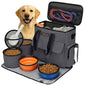 Modoker Airline Approved Pet Travel Bag, Weekend Dog Travel Set for Dog and Cat, Airline Approved Tote Organizer with Multi-Function Pockets 2 Food Storage Containers, 2 Collapsible Bowls (Dark Gray) - color: Dark Gray