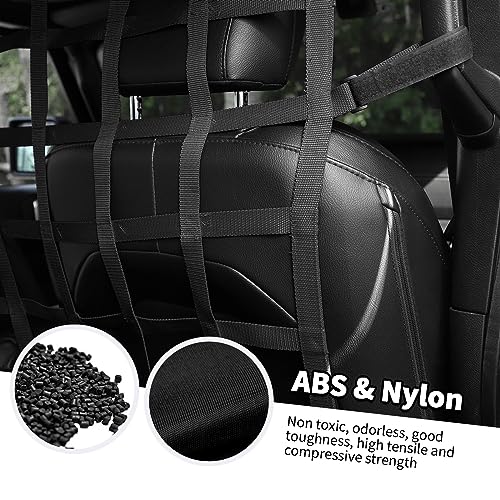 Rear Seat Cargo Net Pet Barrier Compatible with Jeep Wrangler JK JL Gladiator JT 2 Door 4 Door 2007-2023 (Black) - color: Black