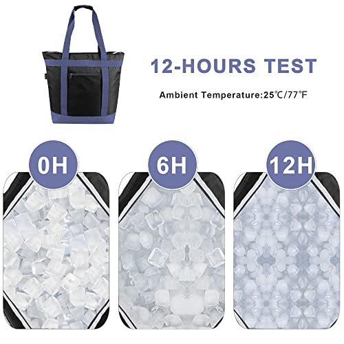 BeeGreen Insulated Cooler Bag Leakproof Freezer Shopping Tote for Groceries Heavy Duty Thermal Food Delivery Bag - color: Dark Black, style: Sling Cooler