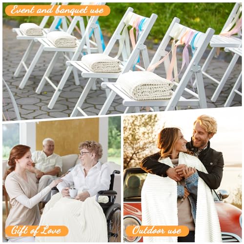 Buryeah 6 Pcs Flannel Throw Blanket Bulk 50 x 60 in Sleepover Blanket Outdoor Wedding Throw Lightweight, Oeko-tex Standard 100 Certified for Sofa Homeless Gifts (Light Beige) - color: Light Beige