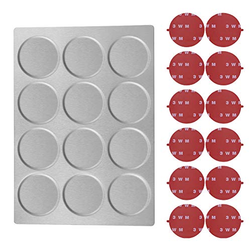 12 Magnetic Spice Jar Containers Spice Tins - Wall Mounted Stainless Steel Base - Easy to Install - color: 12 MAGNETIC SPICE TINS WITH WALL PLATES