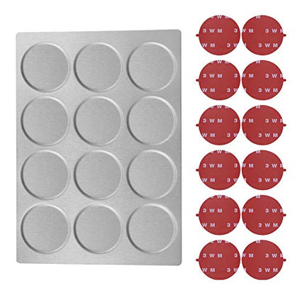 12 Magnetic Spice Jar Containers Spice Tins - Wall Mounted Stainless Steel Base - Easy to Install - color: 12 MAGNETIC SPICE TINS WITH WALL PLATES
