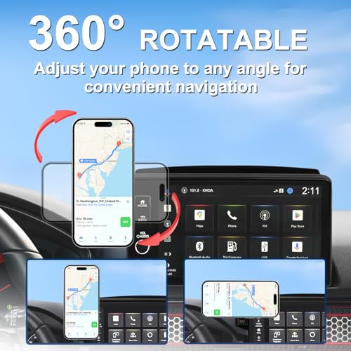 Car Phone Holder for 2022-2025 Honda Civic Accessories 7/9-inch Screen Fixed Clip, Magnet Cell Phone Mount Compatible with MagSafe, Hand-Free 360° Rotation Phone Automobile Cradles Not Affect Air Vent - size: 2022-2025 Honda Civic