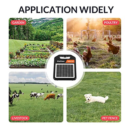 Andmon MINI250 Solar Electric Fence Charger with Day or Night Mode, 0.25Joule Portable Solar Fence Charger - size: MINI250-Rear switch