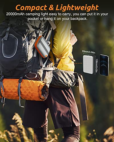 Eventek 20000mAh Rechargeable LED Camping Lantern - Ultra Bright Camping Lights & Portable Power Bank, 144H Long Runtime, IPX5 Waterproof Emergency Lights for Home Power Outages, Hurricane Gear