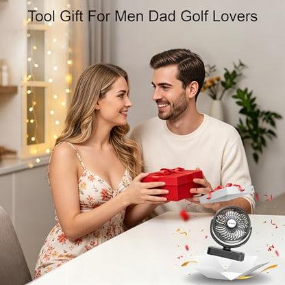 AMACOOL 5000mAh Magnetic Cruise Golf Cart Fan, Camping Fans with Hook, Ultra-Compact Travel Fan for Sleeping, Work Light Tool Gifts for Men Dad BBQ Grill, Travel Camping Cruise Essentials 2026 - size: 5.5 inch