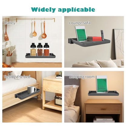 4 Pcs RV Aluminum Fold-Down Wall Shelf Foldable Wall-Mounted Hidden Shelf Compact RV Furniture Parts Hardware for Inside Camper Storage