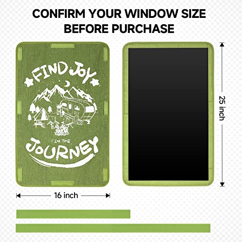 ESUDNT RV Door Window Shade Cover, Sun Blackout Fabric Curtains for Camper Trailer Coverings Must Have Accessories (25x16 inch) -Green
