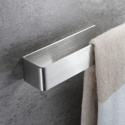 Taozun Towel Holder 11.8 Inch Brushed Hand Towel Rack Bathroom Towel Bar Adhesive Towel Ring Stainless Steel Hand Towel Hanger, Stick on Wall - color: Silver, size: 12-inch
