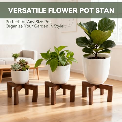 Nipyata Plant Stand Indoor, Large Wooden Plant Stands, Plant Risers for Inside Pots, Flower Stand Holder, Fit Most Size Flower Pots In Room