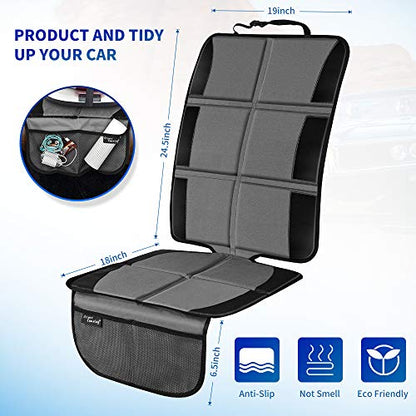 2 Pack Large Car Seat Protectors for Child & Baby, Thick Padding Waterproof, Auto Vehicle Leather Seats & Dog Mat Cover Pads, Grey - color: Grey