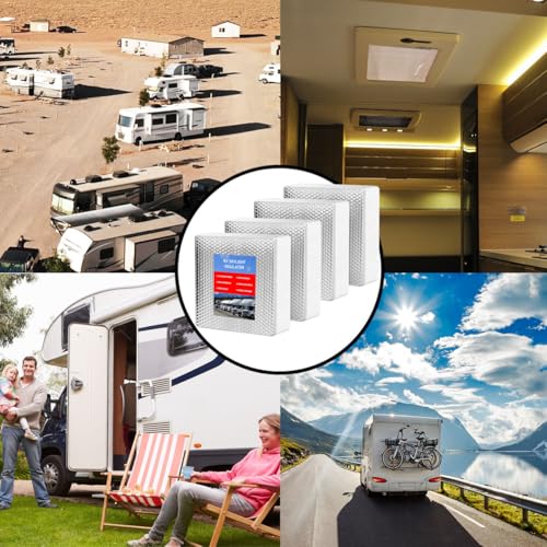 4 Pack RV Skylight Insulator14 x14 x3, RV Vent Insulator, RV Skylight Cover with Reflective Surface, Waterproof RV Insulation for Inside Camper, RV Skylight Pillow - size: 14in x 14in x 3in 4PCS