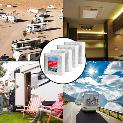 4 Pack RV Skylight Insulator14 x14 x3, RV Vent Insulator, RV Skylight Cover with Reflective Surface, Waterproof RV Insulation for Inside Camper, RV Skylight Pillow - size: 14in x 14in x 3in 4PCS