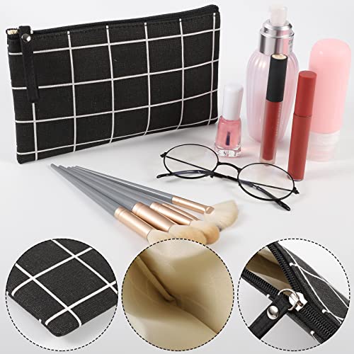 2 Pcs Small Cosmetic Bag, Multi-Function Canvas Cosmetic Pouch Small Zipper Pouch Makeup Bag Purse Pouches Cute Makeup Pouch Christmas Gifts Stocking Stuffers for Women - style: B