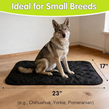 Chew Proof Dog Crate Pad, Indestructible Dog Bed with Military-Grade Tear Resistant Fabric, Waterproof Reversible Kennel Mat, Portable Pet Bed for Travel & Car Seat, Machine Washable(23x17 in)