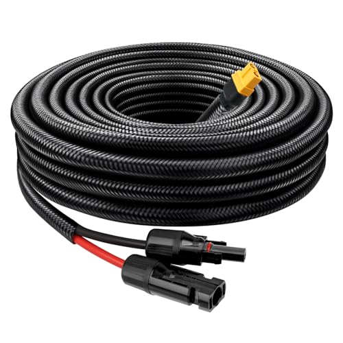 MOOKEERF Solar to XT60 Cable 10AWG - 10FT Solar Connector to XT60 Adapter Cable for Solar Panel to Battery RV Portable Power Station Solar Generator - 10 Foot - size: 10FT