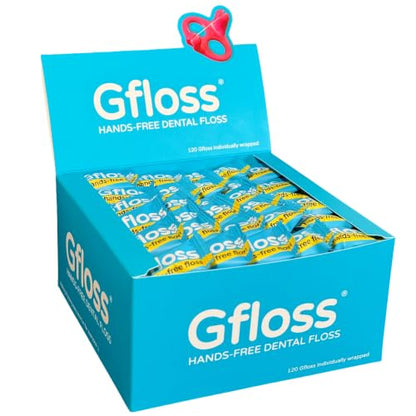 Gfloss Hands-Free Dental Floss for Adults, 120 Individually Wrapped Flossers, PFAS-Free, Unflavored, Portable Oral Care for Travel and Daily Use - size: 120 Count (Pack of 1)