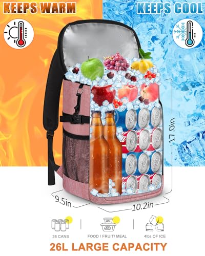 Capolo 36/45 Cans Cooler Backpack Insulated Waterproof for Women Men Lunch Backpack Coolers Leak Proof Soft Cooler Bags - color: Red, size: 36 Cans