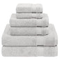 Cotton Paradise Towel Set of 6, 2 Bath Towels, 2 Hand Towels and 2 Washcloths Towels for Bathroom Sets, Platinium Grey - color: Silver Grey
