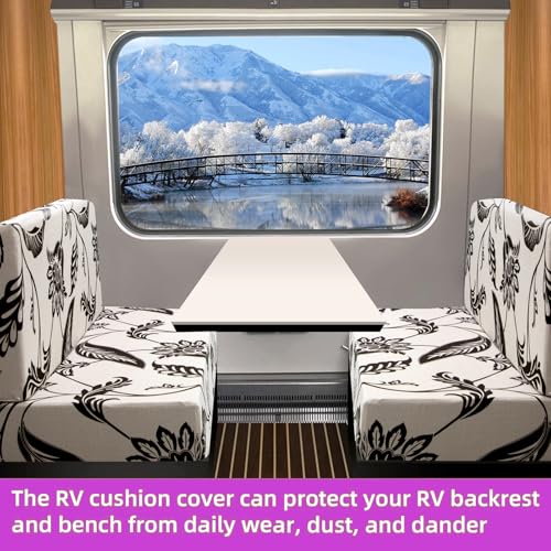 TOPCHANCES RV Dinette Cushion Covers,Stretch Camper Cushions Cover Replacement Bench Cushion Cover Washable Loveseat Slipcovers for Travel Trailer Couch (Pattern 8) - color: Pattern 8