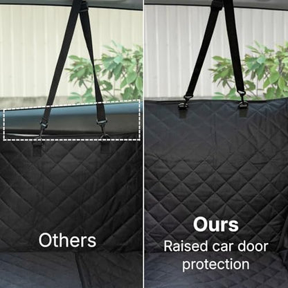 Dog Car Seat Cover for Back Seat with Door Protection, Waterproof Dog Seat Hammock, Soft-Padded Pet Car Seat Cover for SUVs & Sedans (Black) - style: Soft-Padded