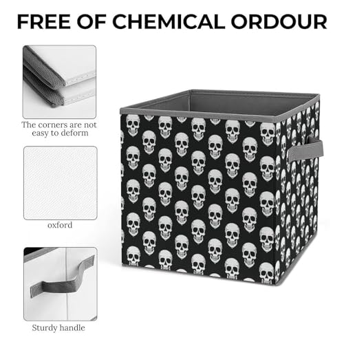 Skull Pattern Foldable Storage Box with Handle Organizer Containers for Home Office Clothes Office Supplies - color: style-5-1
