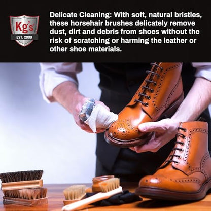 Kg's Premium Shoe Care Kit – Includes Cleaner, Suede Kit, Black & Brown Polish, Brushes, Applicators & Cloths for All Shoes - style: Deluxe Clean and Polish Kit