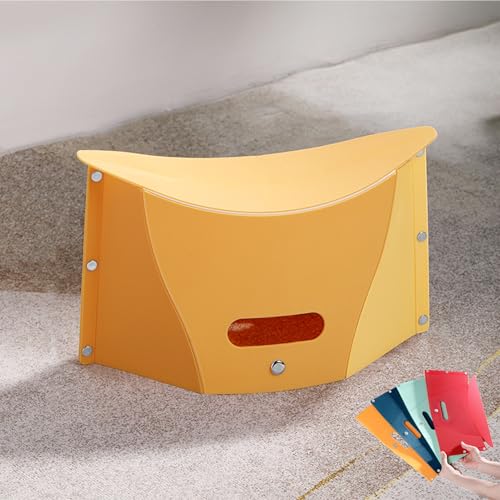 Foldable Portable Stool, 0.5 in Effortless to Carry, Lightweight Collapsable Folding Chair for Hiking Picnic Camping Fishing, Footrest for Flight (Yellow) - color: Yellow