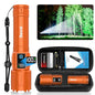 Rechargeable Tactical Flashlights 2000 High Lumens - 5000mAh Super Bright LED Powerful Flash Light, Waterproof Handheld USB C Flashlight for Home,Car,Camping,Emergencies,5 Modes,Zoomable (1, Orange) - color: Orange
