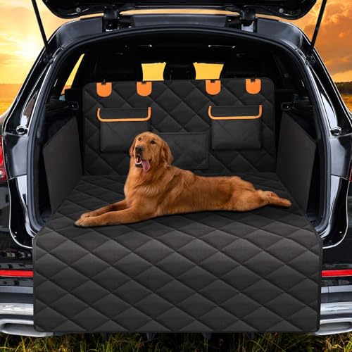 4-in-1 SUV Cargo Liner for Dogs, Non-Slip Water Resistant Pet Trunk Mat with Side Flaps Protector & Back Seat Organizer, Dog Backseat Cover for SUVs Vans - color: Cargo liner, size: Standard