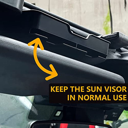 Sunglass Holder Compatible with 2021 2022 2023 2024 2025 2026 New Ford Bronco 2/4 Door Card Storage Box Sunglasses Glasses Holder Sun Visor Organizer Interior Accessories, 1 Pack Black