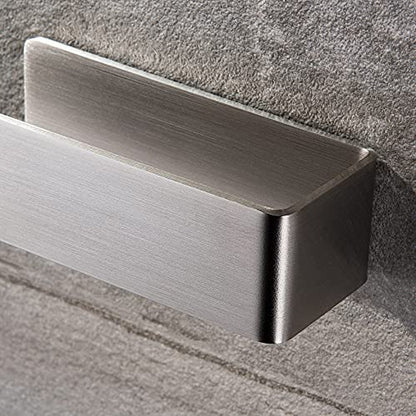 Taozun Hand Towel Holder/Towel Bar - Self Adhesive Hand Towel Rack Stainless Steel Towel Ring for Bathroom Kitchen, 2 Packs - color: Silver, size: 8-inch(2 Pack)