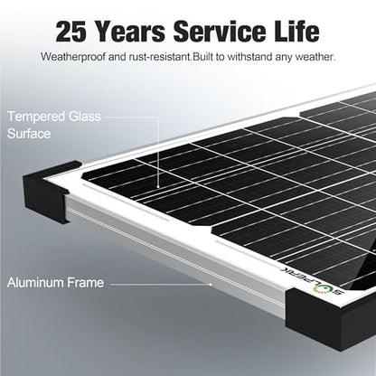 SOLPERK 15W Solar Battery Charger 12V Waterproof Solar Panel Charger + Upgrade 8A Charge Controller+ Adjustable Mount Bracket for Car, Motorcycle, Boat, Marine, RV,Trailer, Tractor,Truck, etc. - size: 15W
