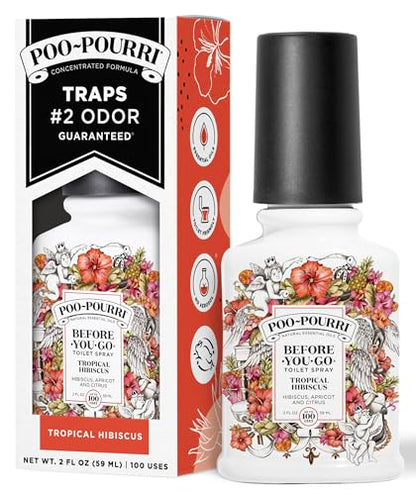 Poo-Pourri Before-You-Go Toilet Spray, Tropical Hibiscus, 2 Fl Oz - Hibiscus, Apricot and Citrus - size: 2 Fl Oz (Pack of 1)