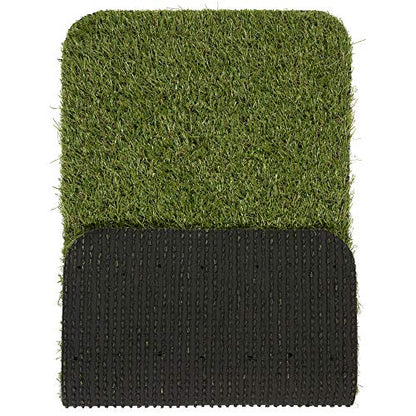 Ottomanson Artificial Grass Puppy Potty Training Pad with Tray, 15" x 30" Reusable Pee Pad for Small Pets and Dogs - color: A Black Tray/Grass, size: Pet - 15" x 30"
