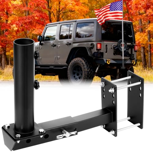 Heavy Duty RV Flag Pole Mount Kit, Frame/Hitch/Bumper Mount 3 in 1, Flag(Starlink) Pole Holder Suitable for RV, Truck, Trailer, SUV, Camper