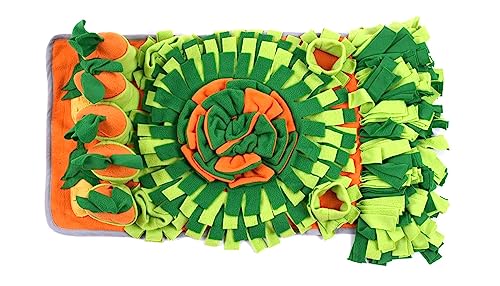 Ferret Cats Snuffle Mat Fleece Foraging Mats Interactive Feeding Toy Small Animal Rabbit Guinea Pig Rat Hamster Anti Slip Treat Dispenser Slow Feeder (Carrots) - color: Carrots
