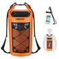 Piscifun Dry Bag, Waterproof Floating Backpack 10L/20L/30L/40L with Waterproof Phone Case for Boating, Kayaking, Fishing - color: Orange, style: 30l