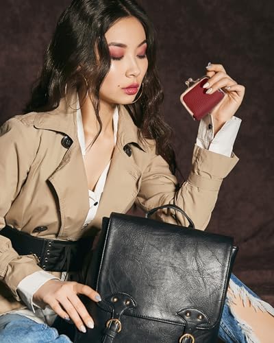 Zivyes Mini Jewelry Box Travel Small Coin Purse Organizer Case Genuine Leather Tiny Size (red 2.9 inches long) - color: Red-Standard