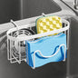 SWTYMIKI Sponge Holder for Kitchen Sink - Movable Kitchen Sink Caddy with M Shape Hook, Stainless Steel Hanging Sponge Caddy for Dish Sponge, Brush, Stopper Organizer in Double Bowl Sink, White - color: White-regular