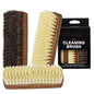 MAXIMILIAN Shoe Shine Brush Kit 3Pcs Solid Wood Horsehair Brushes for Polishing Crepe Suede Shoes Brush Soft Bristles Leather&Nubuck Cleaning kit Remove Stains Remove Spots Restore Suede