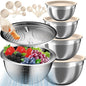 Mixing Bowls with Lids Set, 16PCS Stainless Steel Mixing Bowls,Nesting Storage Bowls for Kitchen with Mixing Bowls Set, Colander, Strainer & Grater , Metal Salad Bowl for Kitchen Gadgets , Cream - color: Cream