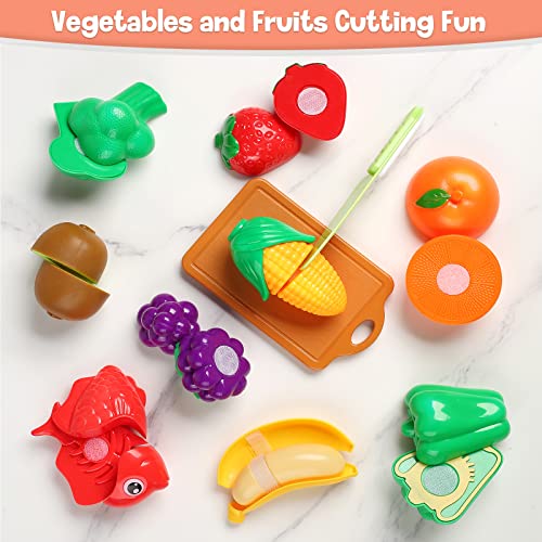 CUTE STONE Toy Kitchen Accessories Set, Play Food Sets for Kids Kitchen, Kids Cooking Sets with Play Pots and Pans, Utensils Cookware Toys, Toddler Kitchen Playset, Play Kitchen Toy for Girls Boys - style: Pink Cooking Set