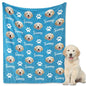Personalized Dog Blanket, Customized Pet Blankets with Name Picture, Throw Blanket for Small Medium Large Dog Puppy Cat - color: B-blue