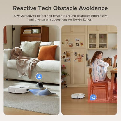 roborock Qrevo Series Robot Vacuum and Mop, 8000Pa Suction, Upgraded from Qrevo S, Anti-Tangle Brush, Smart Obstacle Avoidance, Auto Mop Washing, All-in-One Dock, 200RPM Spinning Mops, White(QV 35A) - color: White01